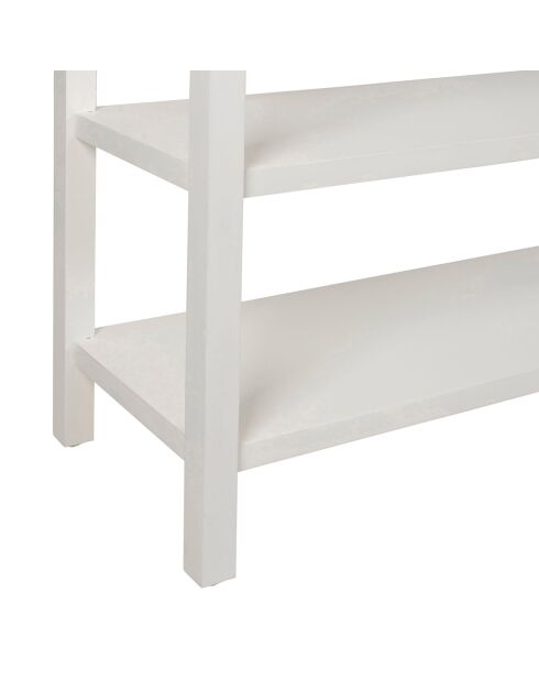 Console 2 étagères Adela blanc/naturel - 100x35x80 cm