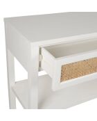 Console 2 étagères Adela blanc/naturel - 100x35x80 cm