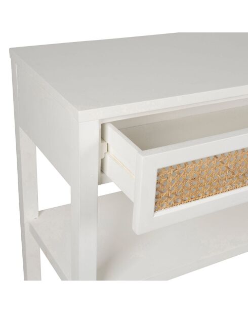 Console 2 étagères Adela blanc/naturel - 100x35x80 cm