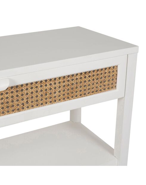 Console 2 étagères Adela blanc/naturel - 100x35x80 cm