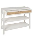 Console 2 étagères Adela blanc/naturel - 100x35x80 cm