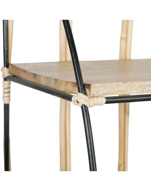 Etagère murale 2 niveaux Monarque naturel/noir - 61.5x31x56 cm