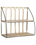 Etagère murale 2 niveaux Monarque naturel/noir - 61.5x31x56 cm