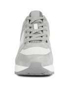 Baskets en Cuir Zosma blanc/gris - Talon 7 cm