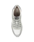 Baskets en Cuir Zosma blanc/gris - Talon 7 cm