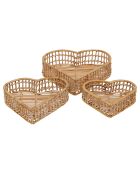 3 natuurlijke hartvormige bakjes