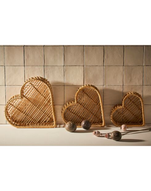 3 natuurlijke hartvormige bakjes
