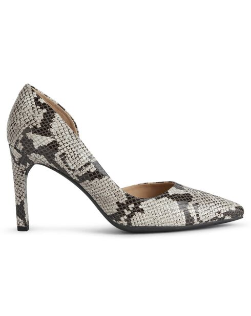 Escarpins en Cuir Faviola gris froid - Talon 9 cm