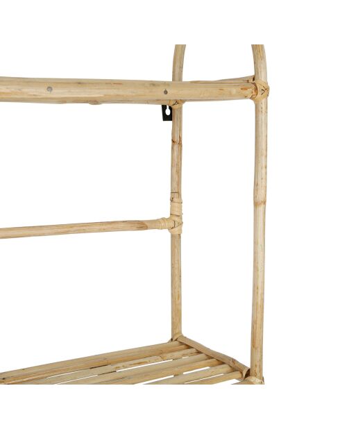 Etagère murale 2 niveaux Splendeur naturel - 50x54x18 cm