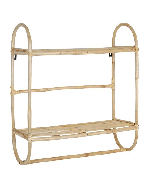 Etagère murale 2 niveaux Splendeur naturel - 50x54x18 cm