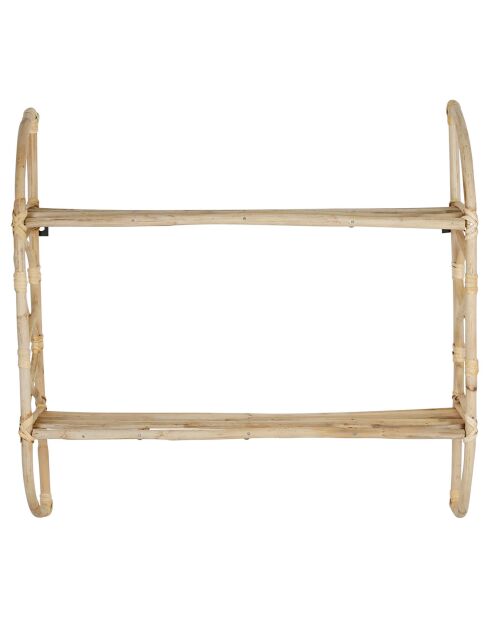 Etagère murale 2 niveaux Splendeur naturel - 60x56x19 cm