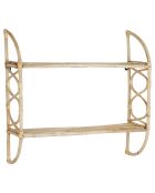 Etagère murale 2 niveaux Splendeur naturel - 60x56x19 cm