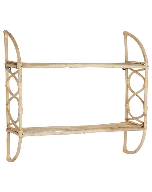 Etagère murale 2 niveaux Splendeur naturel - 60x56x19 cm