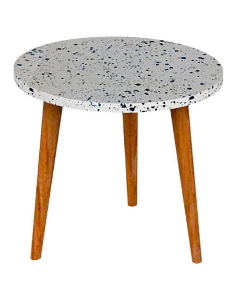 Table d'appoint Terrazzo blanc - D.42x53 cm