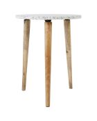 Table d'appoint Terrazzo blanc - D.42x53 cm