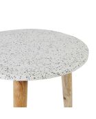 Table d'appoint Terrazzo blanc - D.42x53 cm