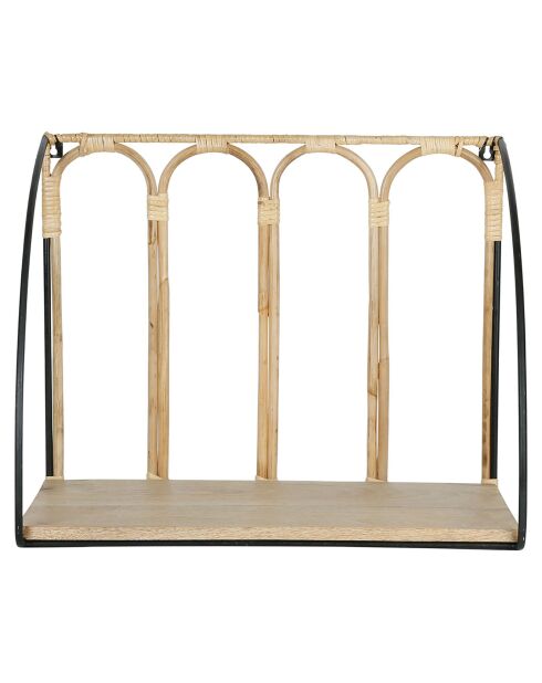 Etagère murale Monarque naturel/noir - 52x41x31 cm