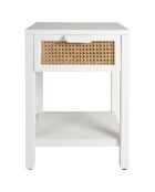 Chevet avec tiroir Adela blanc/naturel - 40x30x54 cm