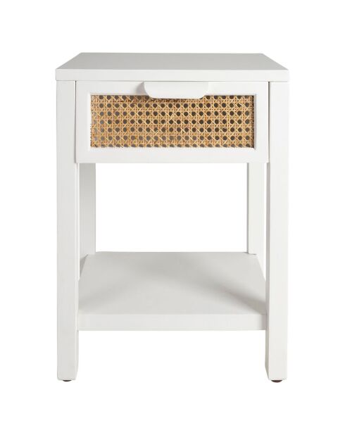 Chevet avec tiroir Adela blanc/naturel - 40x30x54 cm