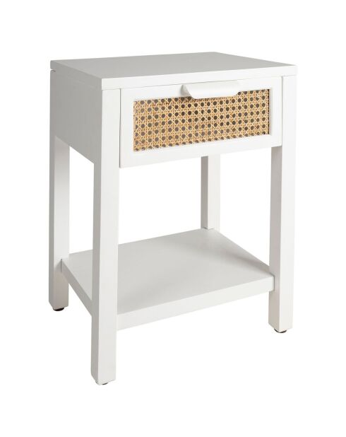Chevet avec tiroir Adela blanc/naturel - 40x30x54 cm