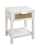 Chevet avec tiroir Adela blanc/naturel - 40x30x54 cm