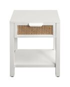 Chevet avec tiroir Adela blanc/naturel - 40x30x54 cm