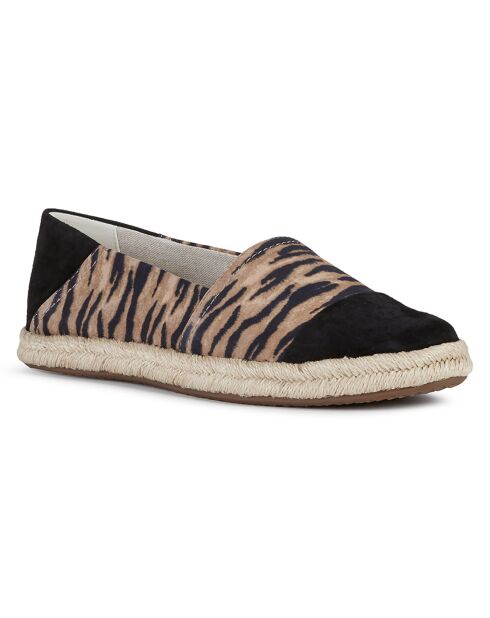 Espadrilles en Velours de Cuir Modesty noir/biscuit