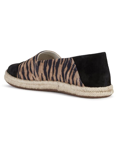 Espadrilles en Velours de Cuir Modesty noir/biscuit
