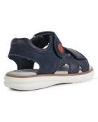 Sandales en Cuir Maratea bleu marine/rouge foncé