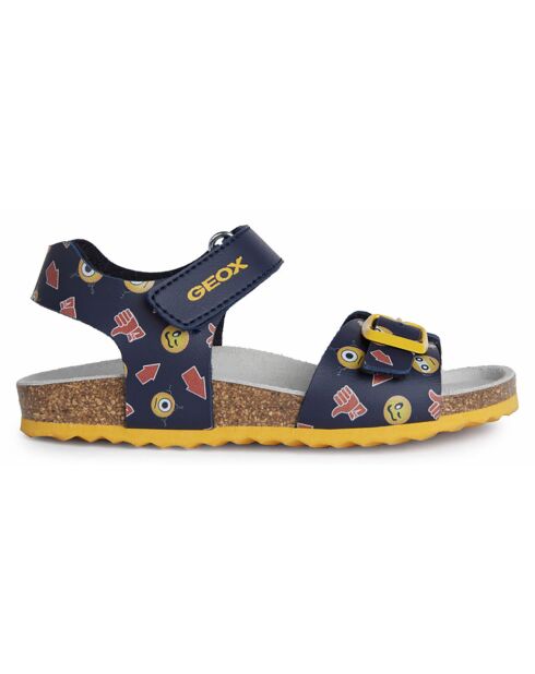 Sandales Ghita marine/jaune