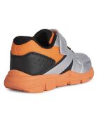 Baskets N argenté/orange