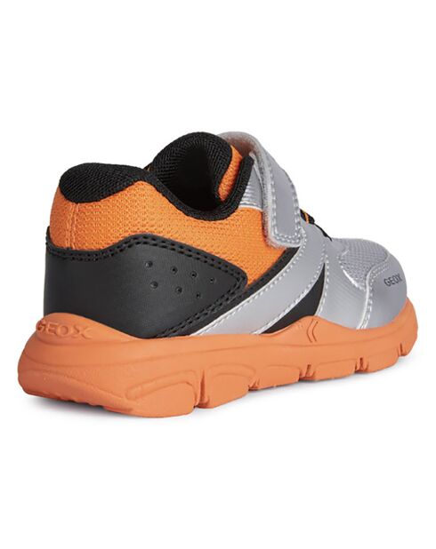 Baskets N argenté/orange