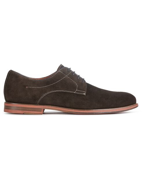 Derbies en Velours de Cuir Bayle brun foncé