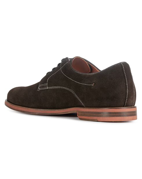 Derbies en Velours de Cuir Bayle brun foncé