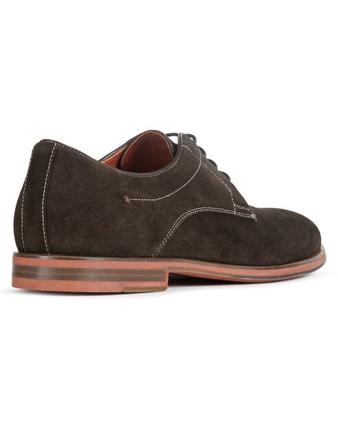 Derbies en Velours de Cuir Bayle brun foncé