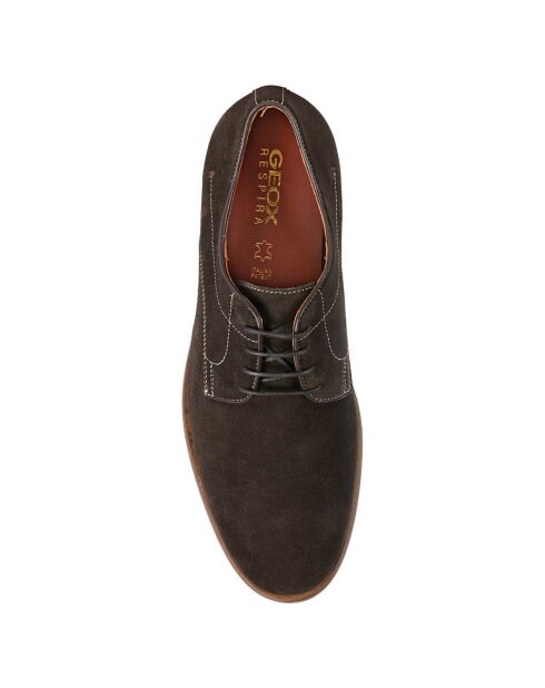 Derbies en Velours de Cuir Bayle brun foncé