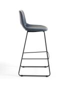 2 Tabourets de bar leonel gris/noir - 100x45x49.5 cm