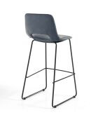 2 Tabourets de bar leonel gris/noir - 100x45x49.5 cm