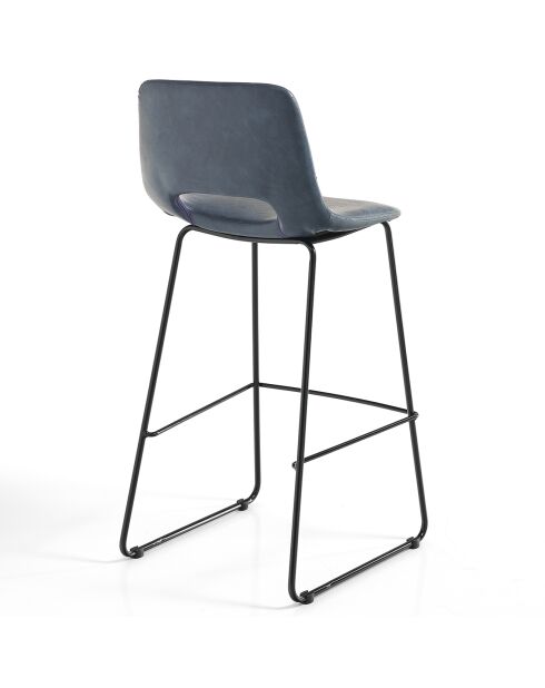 2 Tabourets de bar leonel gris/noir - 100x45x49.5 cm