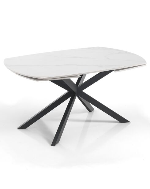 Table extensible aza 1 marbré/noir - 75x90x140/200 cm