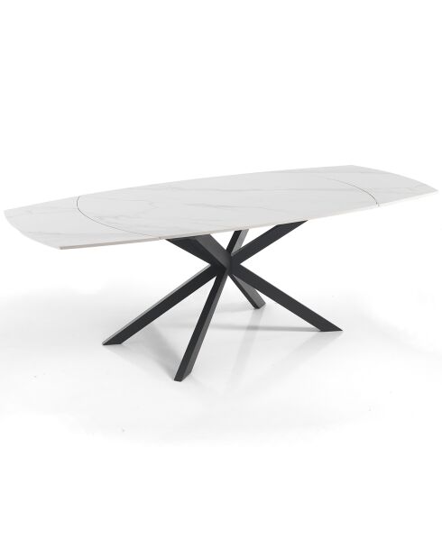 Table extensible aza 1 marbré/noir - 75x90x140/200 cm