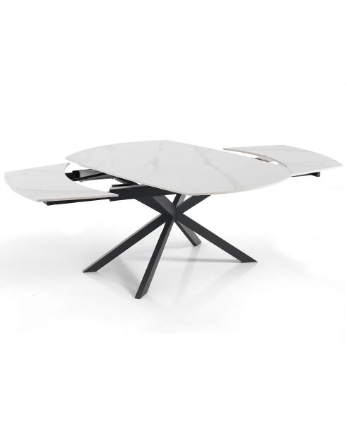 Table extensible aza 1 marbré/noir - 75x90x140/200 cm