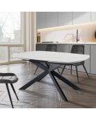 Table extensible aza 1 marbré/noir - 75x90x140/200 cm