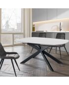Table extensible aza 1 marbré/noir - 75x90x140/200 cm