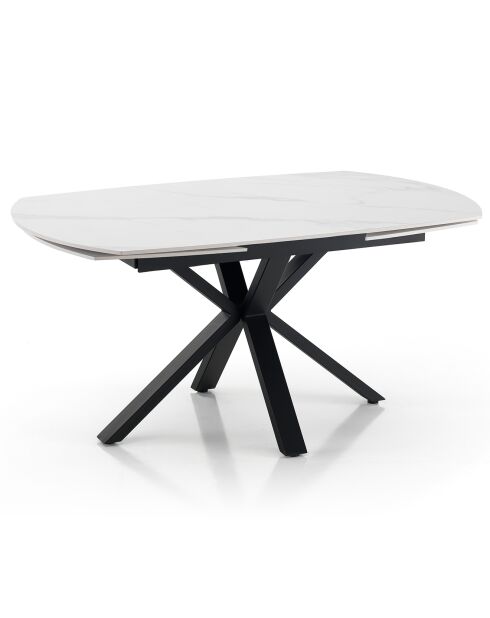 Table extensible zoe 1  noir/marbré - 75x90x140/175/210 cm