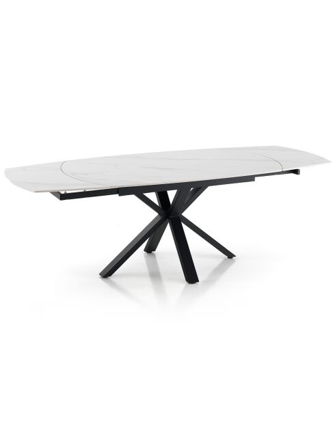 Table extensible zoe 1  noir/marbré - 75x90x140/175/210 cm