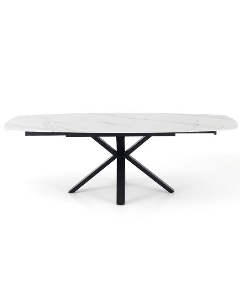 Table extensible zoe 1  noir/marbré - 75x90x140/175/210 cm