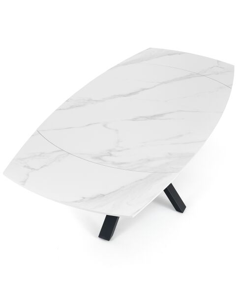 Table extensible zoe 1  noir/marbré - 75x90x140/175/210 cm
