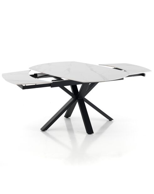 Table extensible zoe 1  noir/marbré - 75x90x140/175/210 cm
