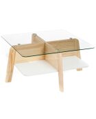 Table basse varm chêne/transparent - 60x60x30 cm